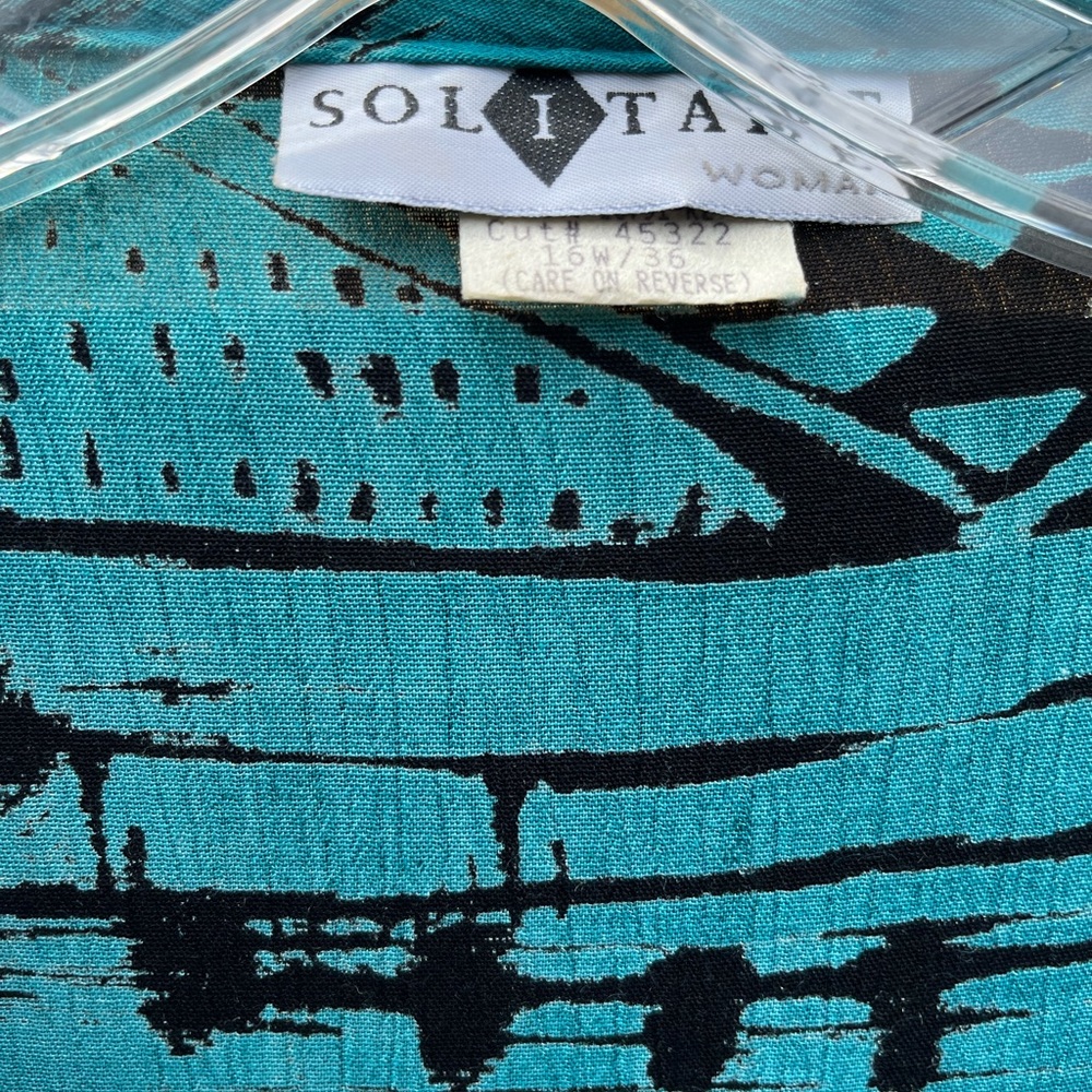 Vtg. Teal/Black Solitaire Pant Set - Picture 6 of 8